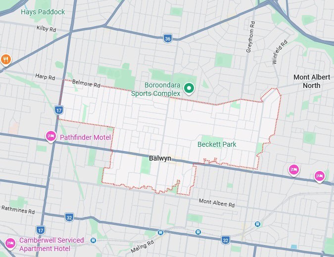Balwyn map area