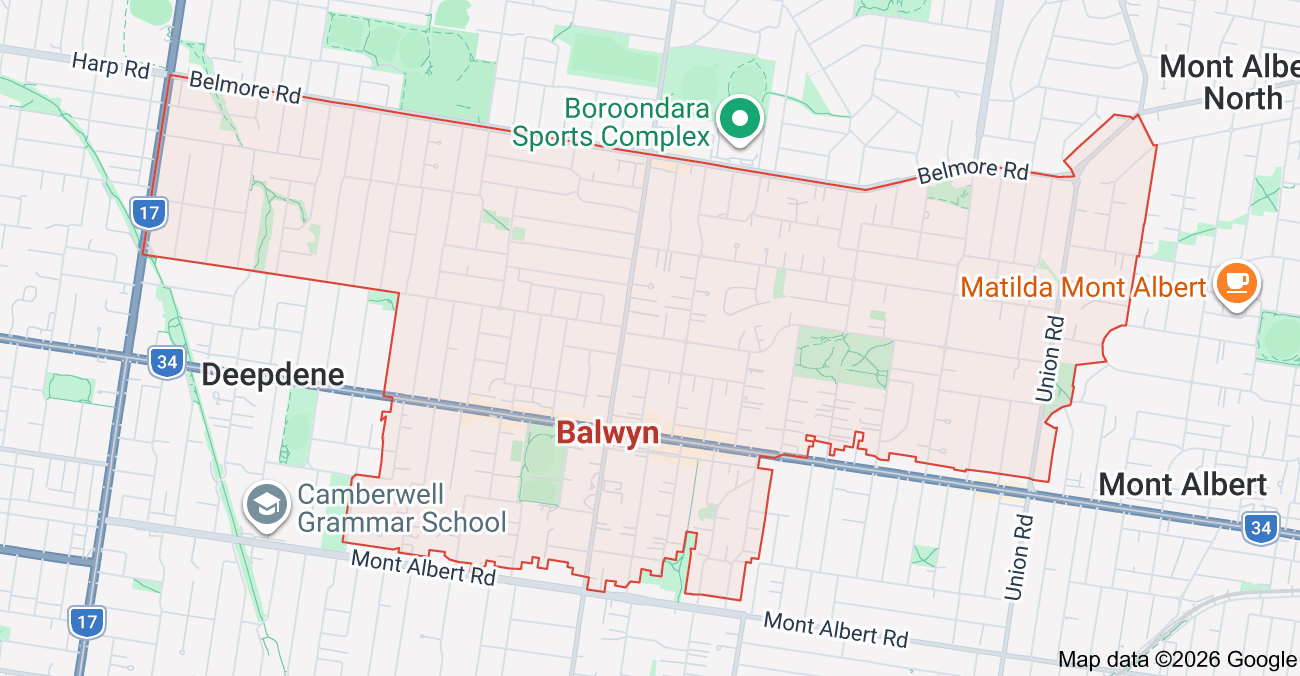 Balwyn map area