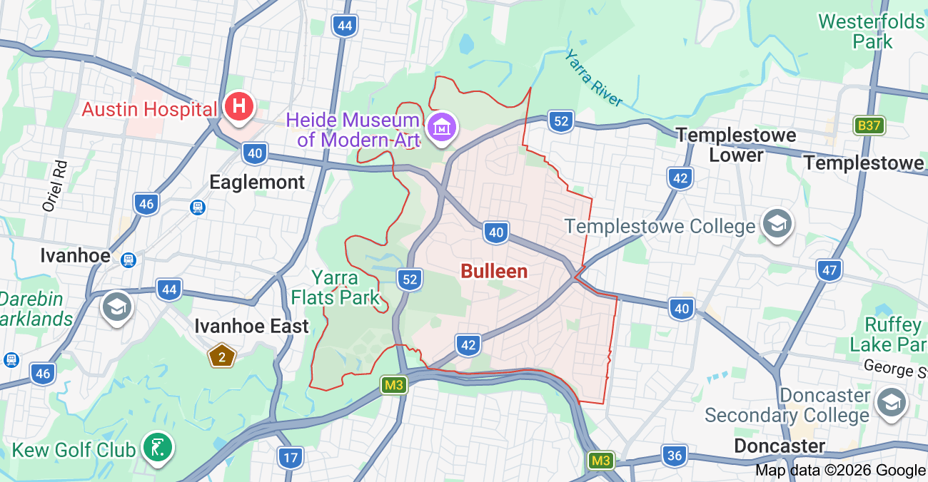 Bulleen map area