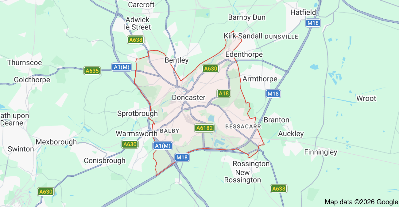 Doncaster map area